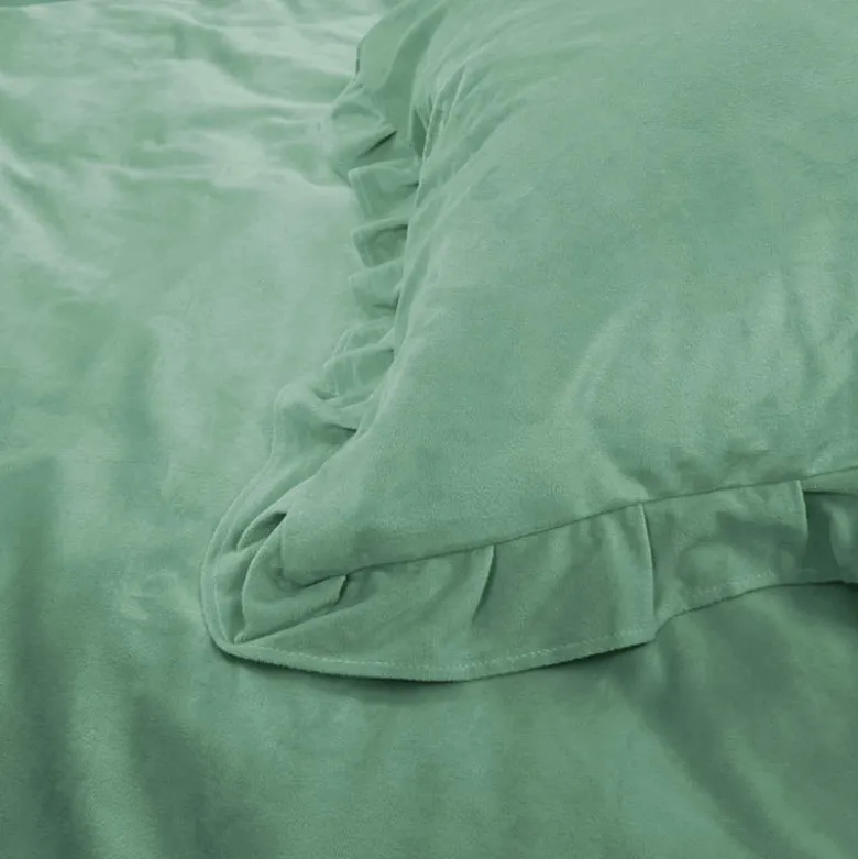 Dekbedovertrek Velvet Ruffles - Groen
