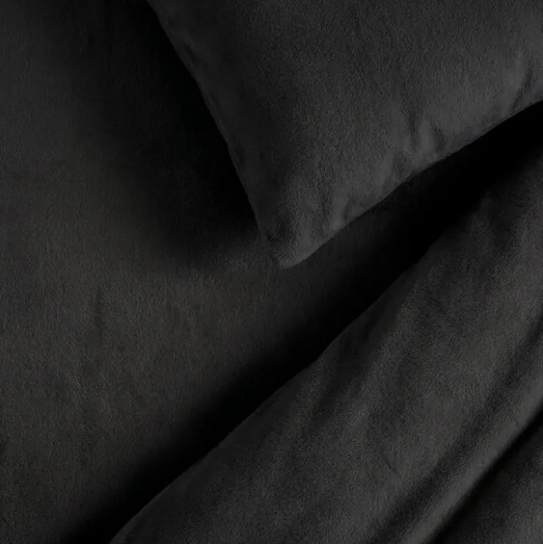 Dekbedovertrek Velvet Uni - Zwart