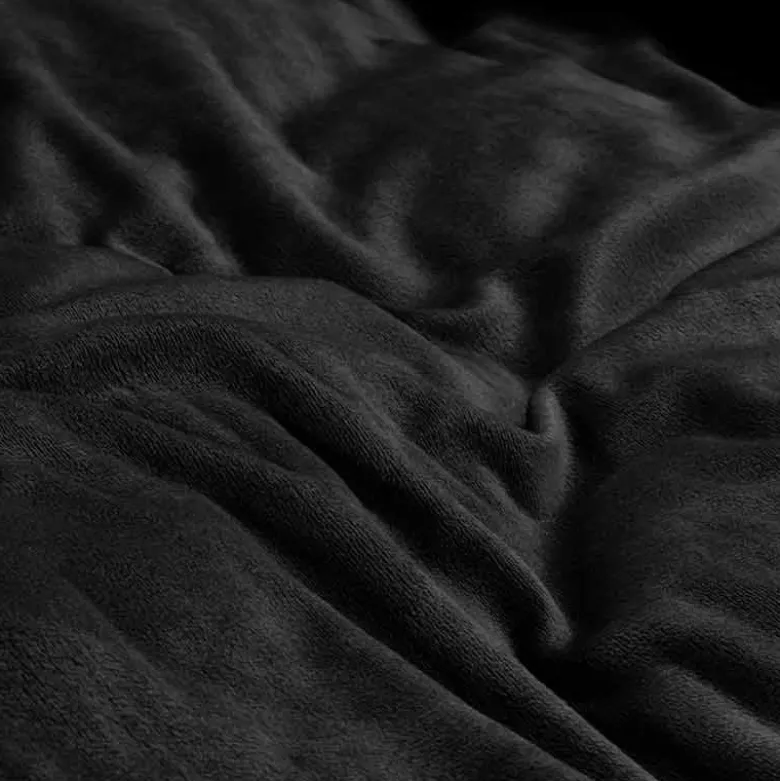 Dekbedovertrek Velvet Uni - Zwart
