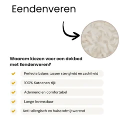 Dekbed 4 Seizoenen & 2 Hoofdkussens - 85% Eendenveren Bundel