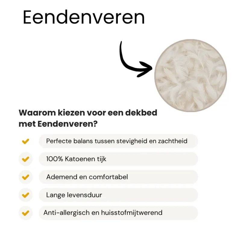Dekbed 4 Seizoenen & 2 Hoofdkussens - 85% Eendenveren Bundel