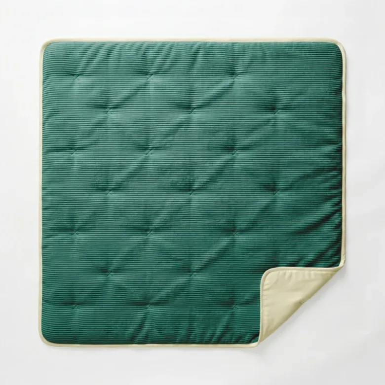 Easy Dekbed Zonder Overtrek Corduroy - Donker Groen/Crème