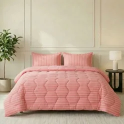 Easy Dekbed Zonder Overtrek - Double Stripe - Roze