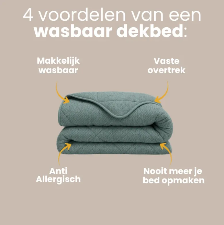 Easy Dekbed Zonder Overtrek Denim - Groen