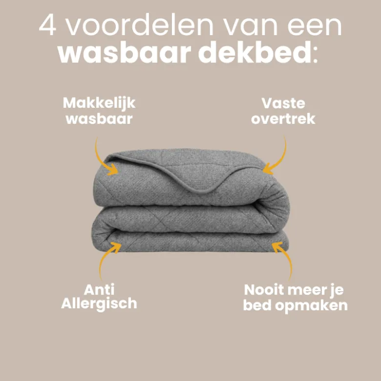 Easy Dekbed Zonder Overtrek Denim - Grijs
