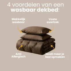 Easy Dekbed Zonder Overtrek Jersey Melange - Taupe/Bruin