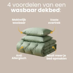 Easy Dekbed Zonder Overtrek Jersey Melange - Jade Groen
