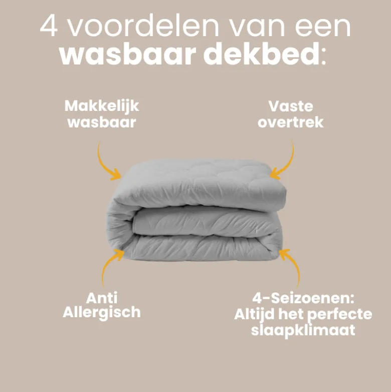 Easy Dekbed Zonder Overtrek - 4 Seizoenen - Grijs