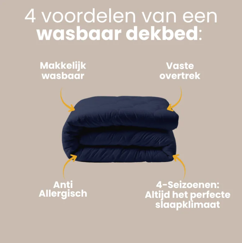 Easy Dekbed Zonder Overtrek - 4 Seizoenen - Navy