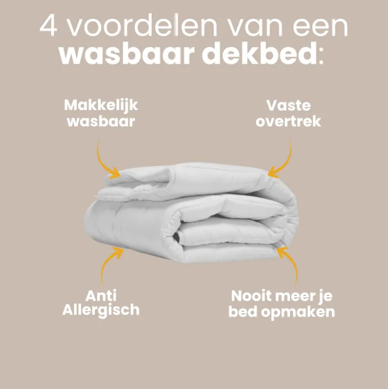 Easy Dekbed Zonder Overtrek - Stone Washed - Zilvergrijs