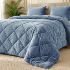 Easy Dekbed Zonder Overtrek Velvet Japandi - Blauw