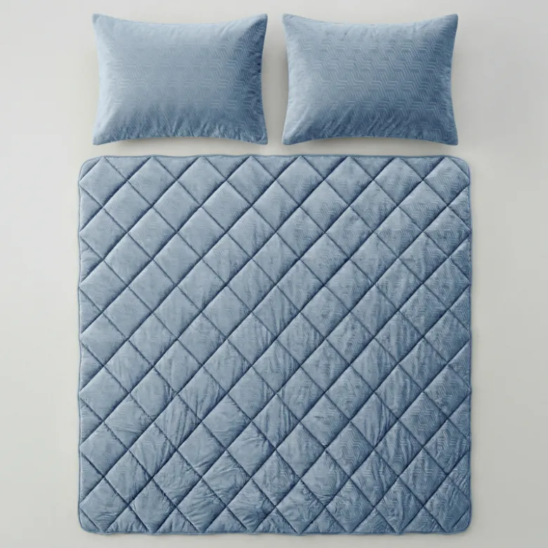 Easy Dekbed Zonder Overtrek Velvet Japandi - Blauw