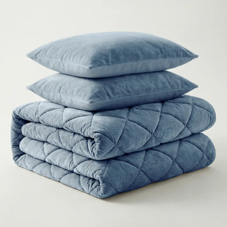 Easy Dekbed Zonder Overtrek Velvet Japandi - Blauw