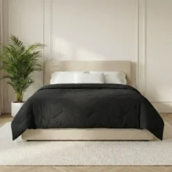 Easy Dekbed Zonder Overtrek Wave Uni - Zwart