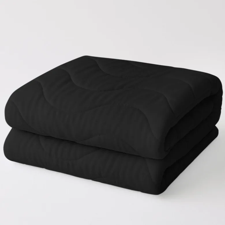 Easy Dekbed Zonder Overtrek Wave Uni - Zwart