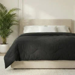 Easy Dekbed Zonder Overtrek Wave Uni - Zwart