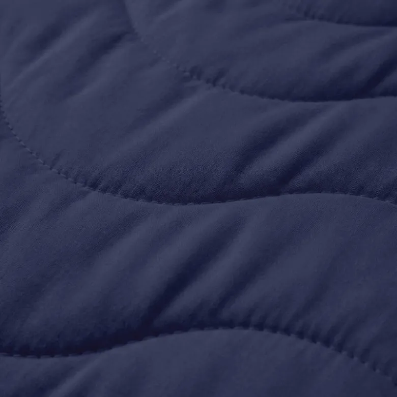 Easy Dekbed Zonder Overtrek Wave Uni - Navy