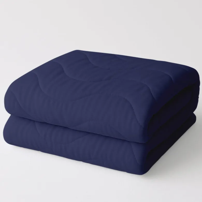 Easy Dekbed Zonder Overtrek Wave Uni - Navy