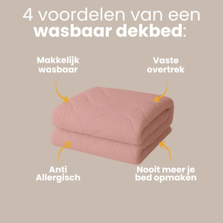 Easy Dekbed Zonder Overtrek Wave Uni - Roze