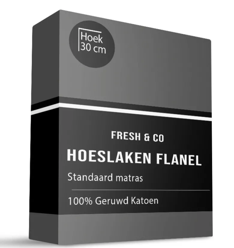 Flanel Dekbedovertrek + Hoeslaken - Antraciet