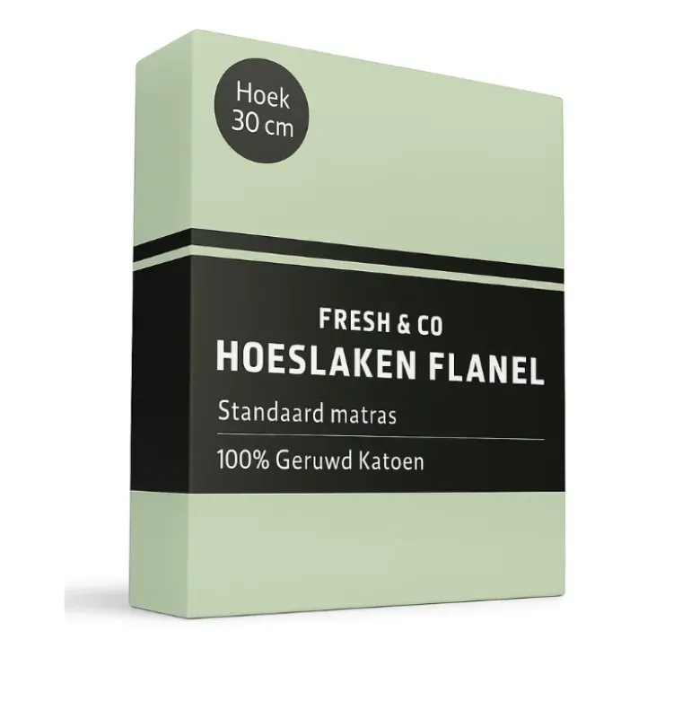 Flanel Dekbedovertrek + Hoeslaken - Groen