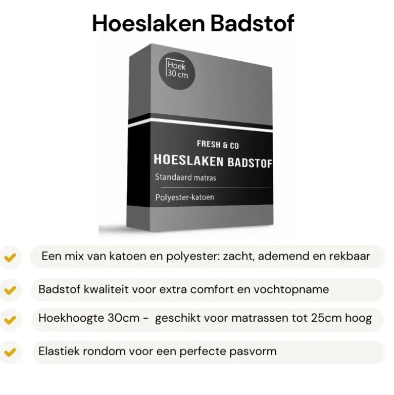 Hoeslaken - Badstof - Antraciet