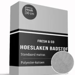Hoeslaken - Badstof - Lichtgrijs