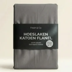 Hoeslaken - Flanel Katoen - Antraciet