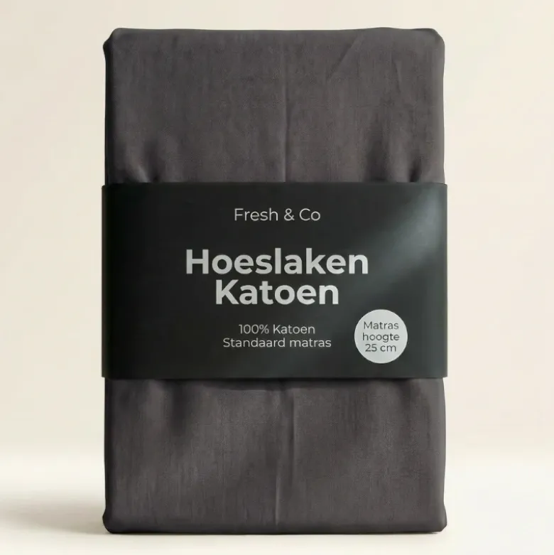Hoeslaken - Katoen - Antraciet