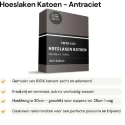 Hoeslaken - Katoen - Antraciet