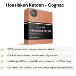 Hoeslaken - Katoen - Cognac