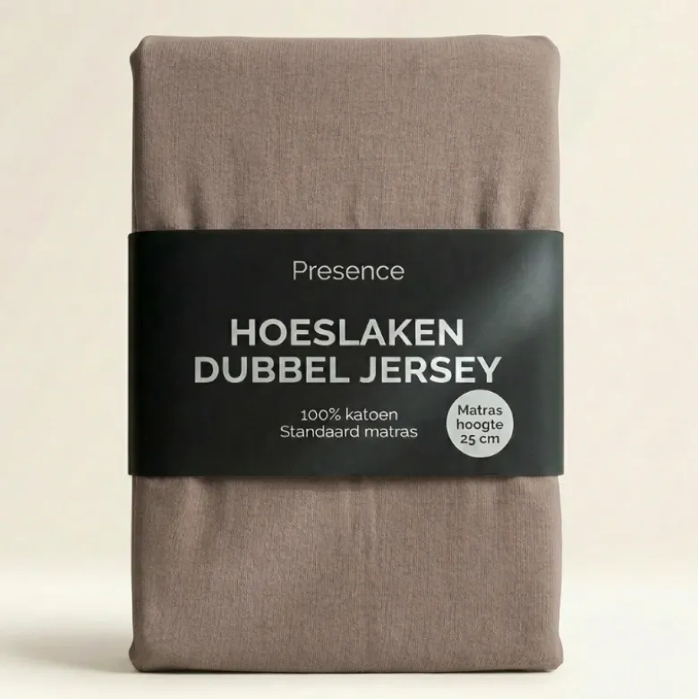 Hoeslaken - Katoen Dubbel Jersey - Taupe