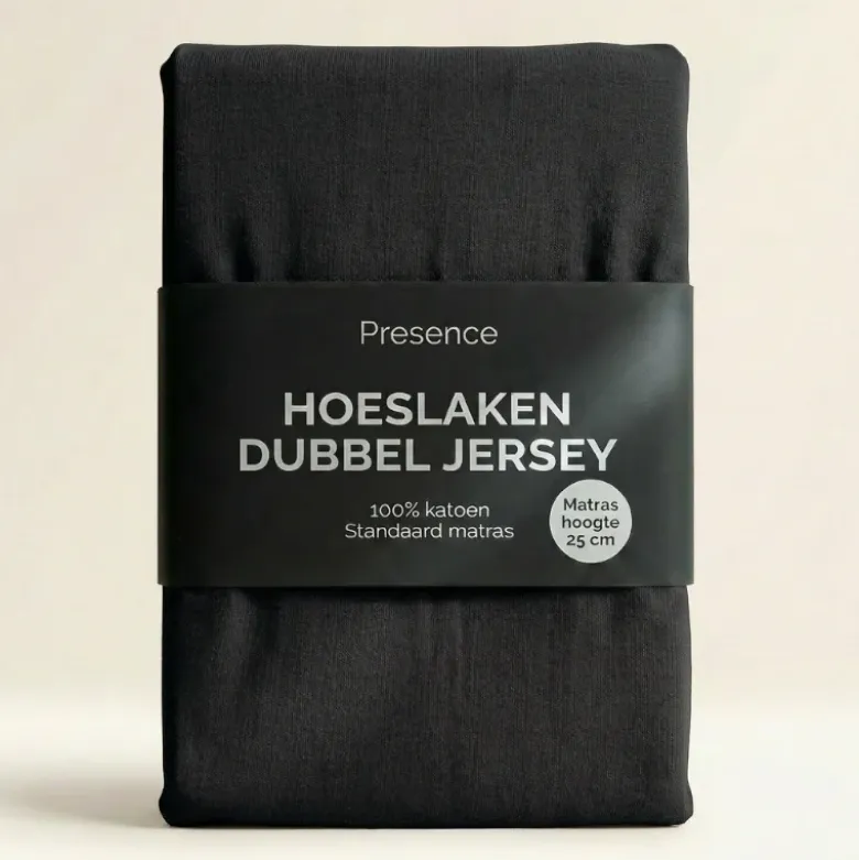 Hoeslaken - Katoen Dubbel Jersey - Zwart