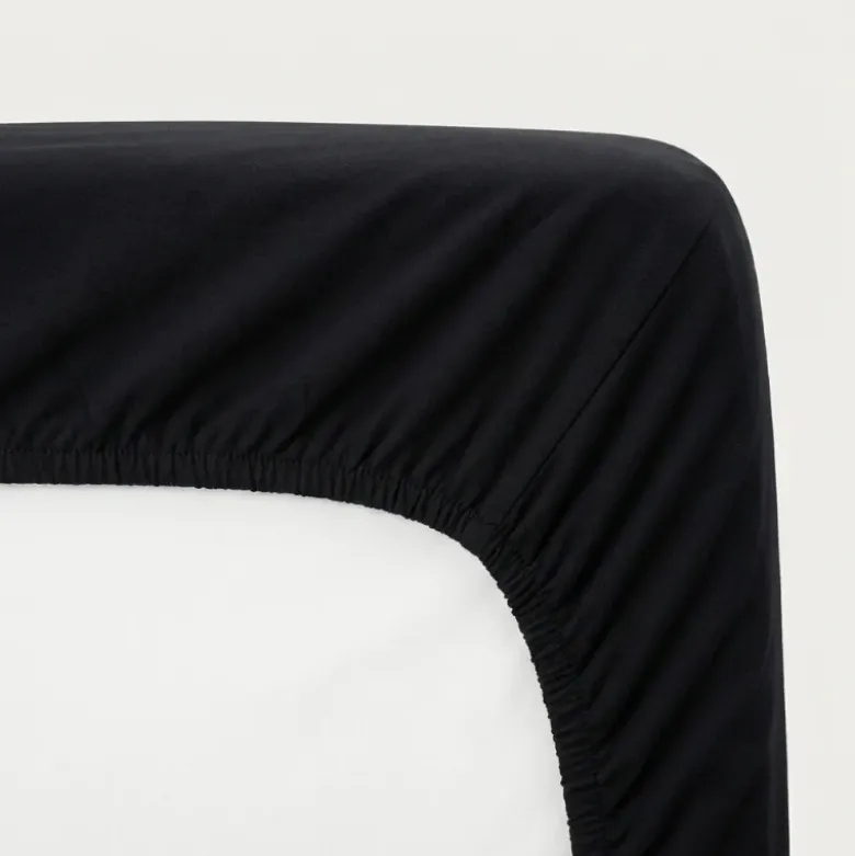 Hoeslaken - Katoen Dubbel Jersey - Zwart