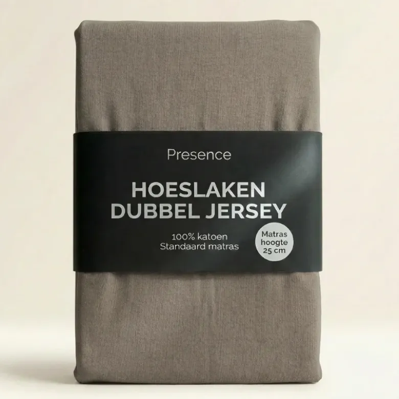 Hoeslaken - Katoen Dubbel Jersey - Truffel
