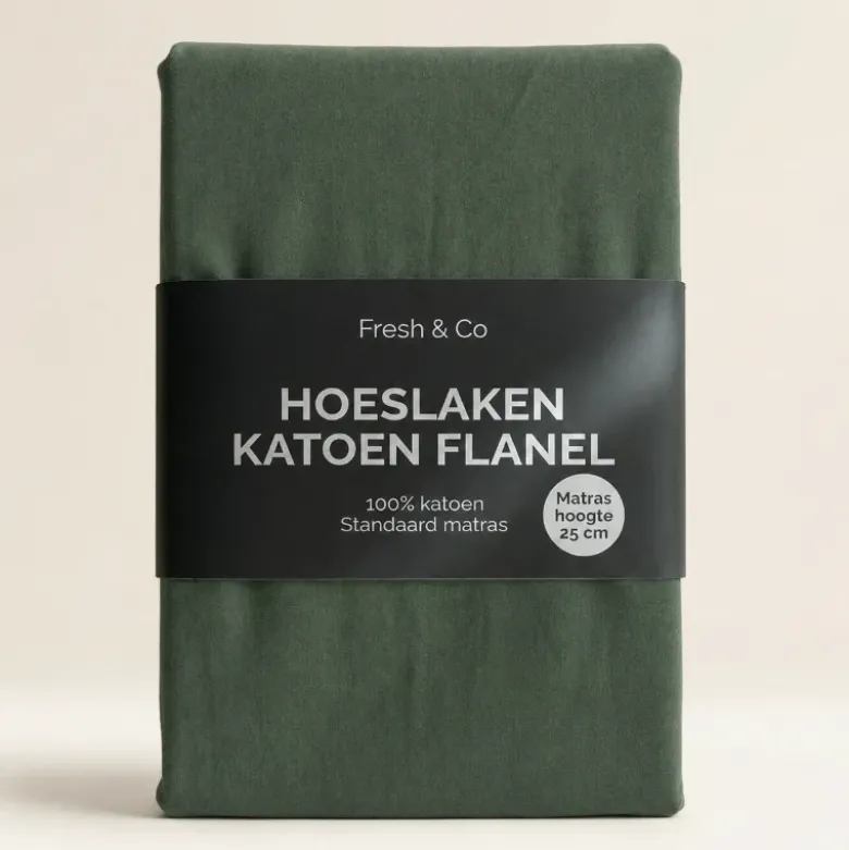 Hoeslaken - Katoen Flanel - Donkergroen