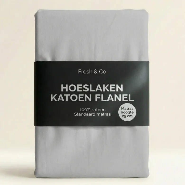 Hoeslaken - Katoen-Flanel - Grijs