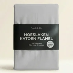 Hoeslaken - Katoen-Flanel - Grijs