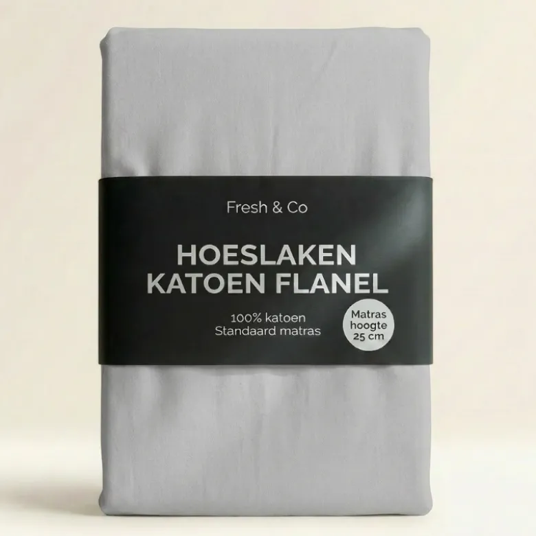 Hoeslaken - Katoen-Flanel - Grijs