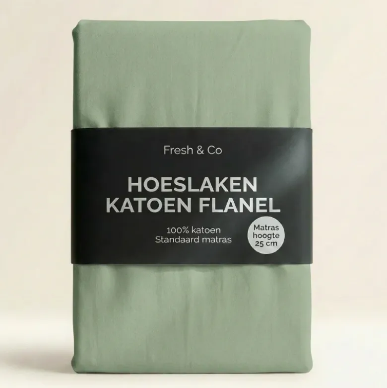 Hoeslaken - Katoen Flanel - Groen