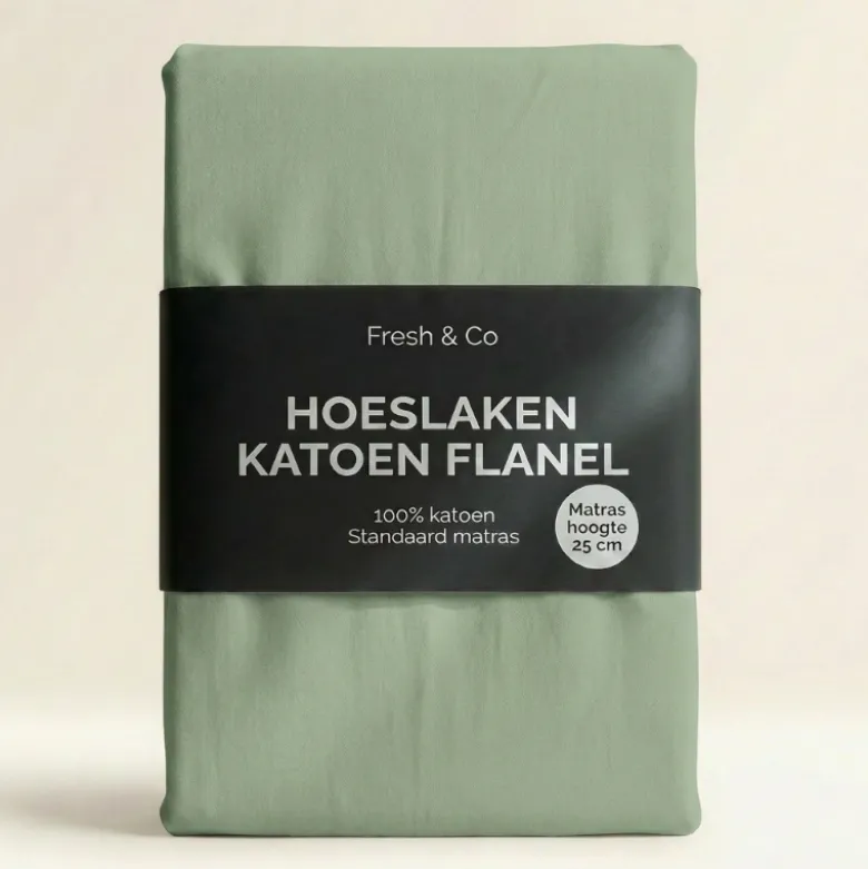Hoeslaken - Katoen Flanel - Groen