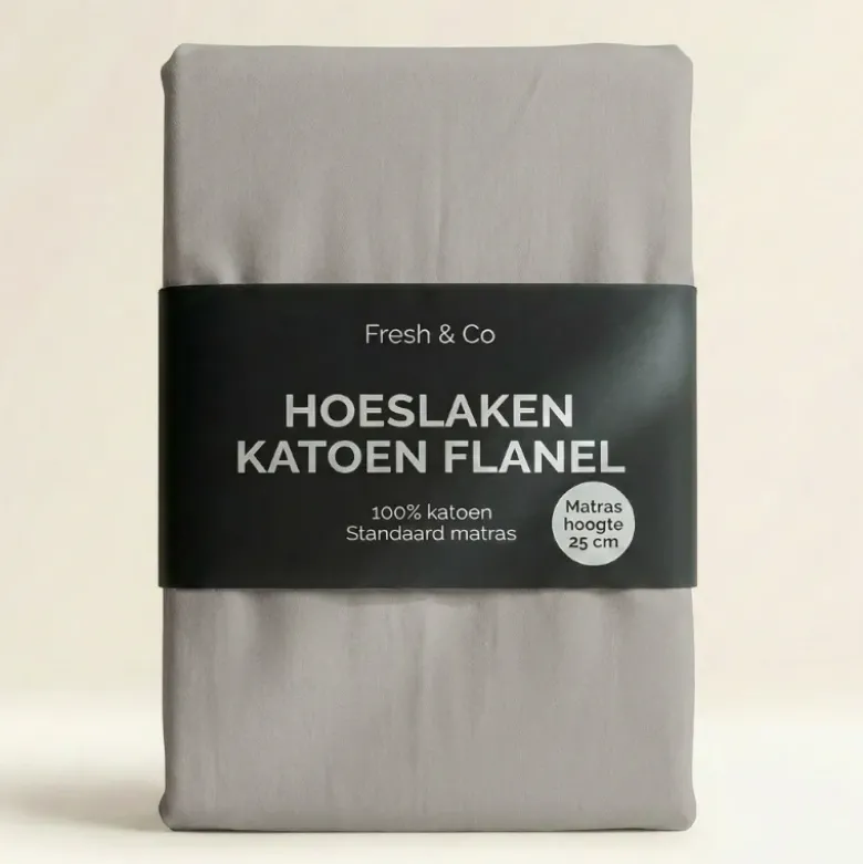 Hoeslaken - Katoen Flanel - Lichtgrijs