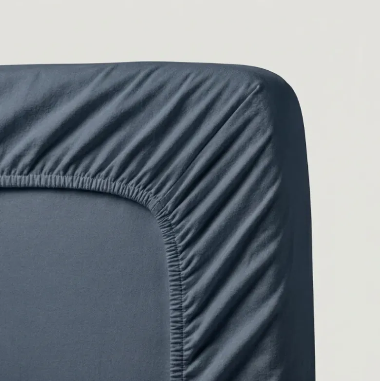 Hoeslaken Katoen Flanel - Navy