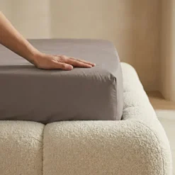 Hoeslaken Katoen Flanel - Taupe