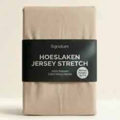 Hoeslaken - Katoen Jersey Stretch - Extra Hoog - Crème