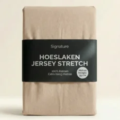 Hoeslaken - Katoen Jersey Stretch - Extra Hoog - Crème