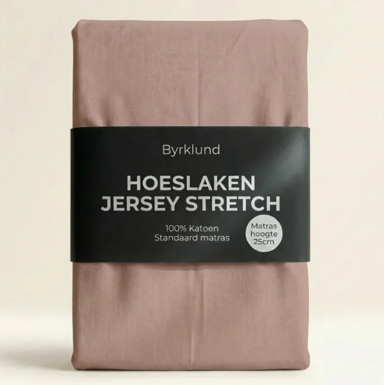 Hoeslaken Katoen - Jersey Stretch - Oud Roze