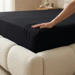 Hoeslaken - Katoen Jersey Stretch - Extra Hoog - Zwart