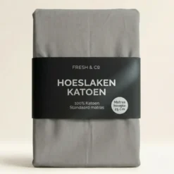 Hoeslaken - Katoen - Lichtgrijs