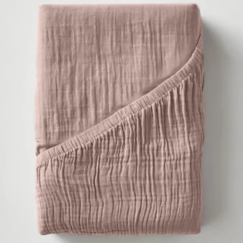 Hoeslaken Katoen Mousseline - Roze